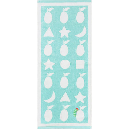 Hayashi Face Towel 33x80cm Featuring Hungry Caterpillar Design