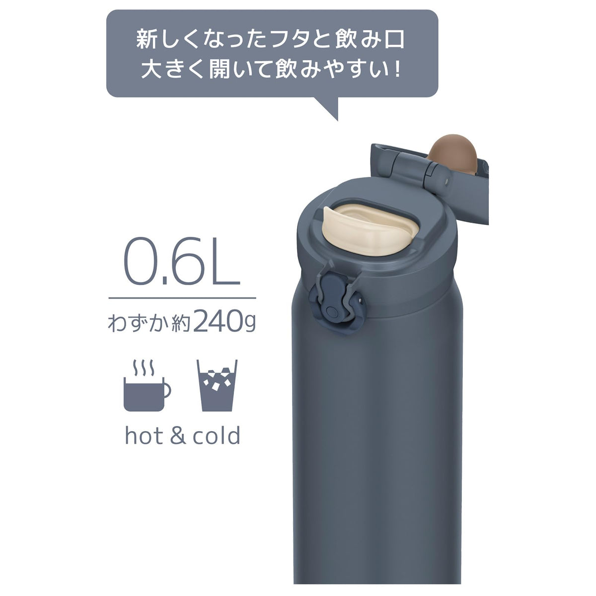 THERMOS Vacuum Insulated Travel Mug 600ml with Easy Clean Lid