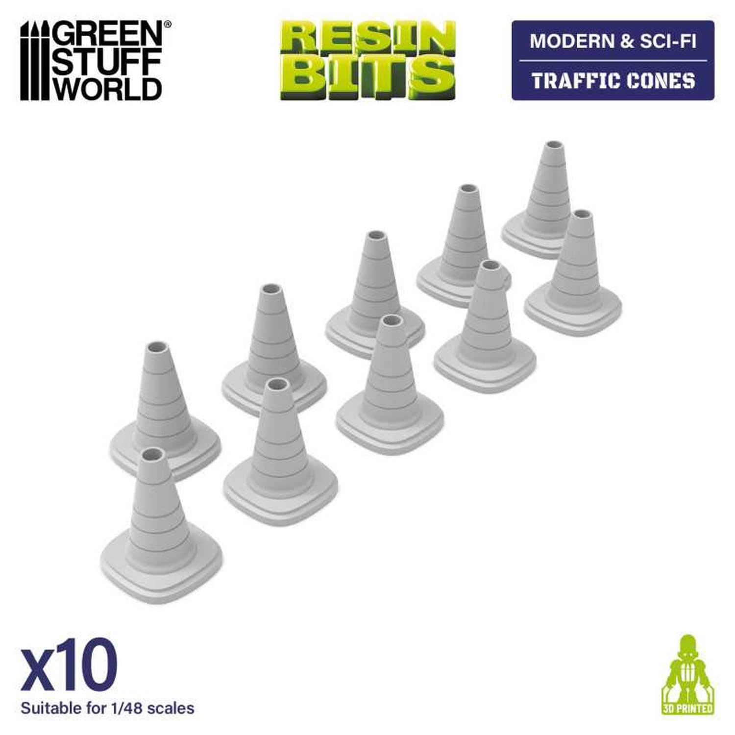 Green Stuff World 3D Printed Traffic Cone Kit for Model Enthusiasts