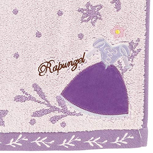Marushin Disney Rapunzel Face Towel 34x80cm Purple Dress Embroidery