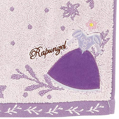 Marushin Disney Rapunzel Face Towel 34x80cm Purple Dress Embroidery