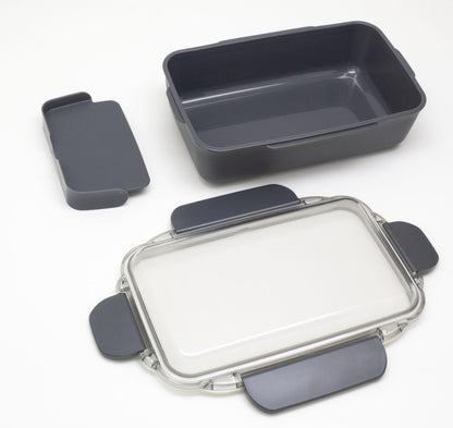 OSK Lunch Box with Dividers Calm Color Charcoal 900ml