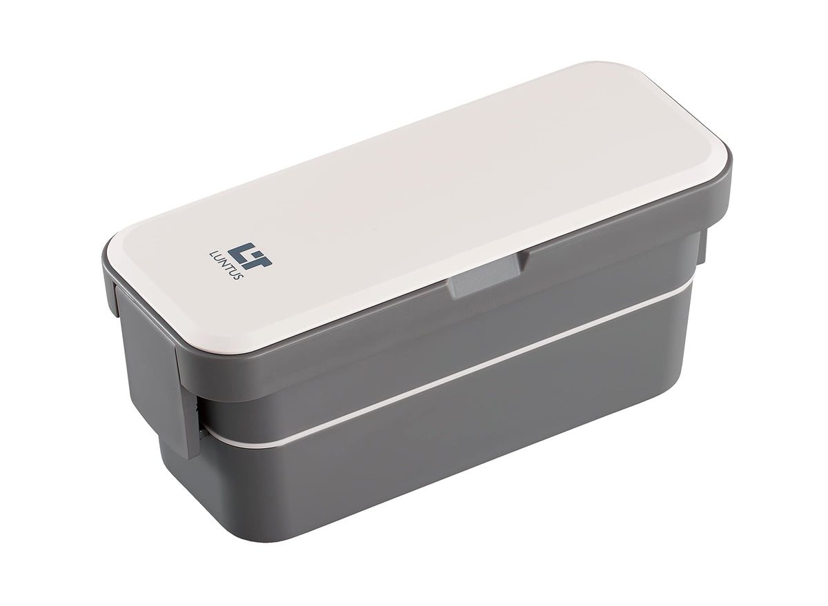 Asvel Bento Box with Bag White 21.3cm x 8.6cm x 9.4cm