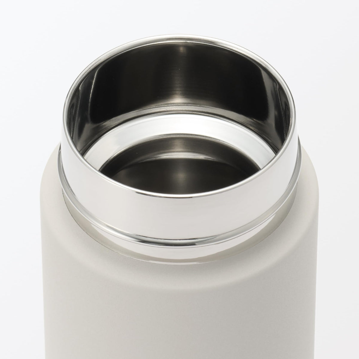 MUJI Vacuum Insulated Bottle Flat Type 500mL Gray Beige