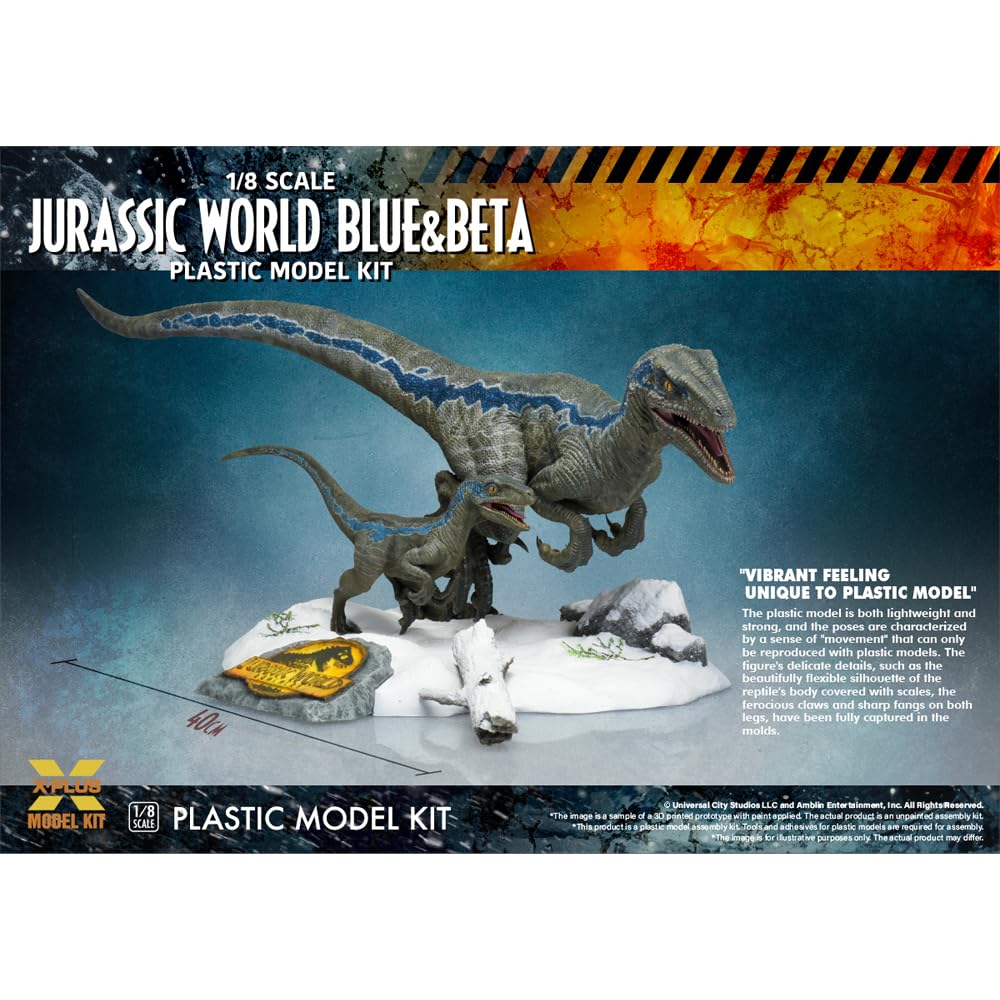 Star Ace Toys Jurassic World Velociraptor Blue and Beta 1/8 Scale Model Kit
