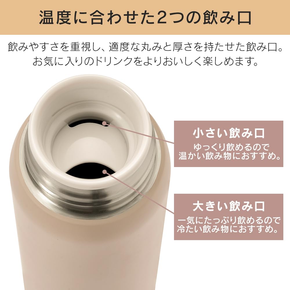 IRIS OHYAMA Insulated Water Bottle 350ml with Temperature Control