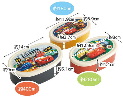 Skater Lunch Box Set Antibacterial Storage Containers Disney Cars
