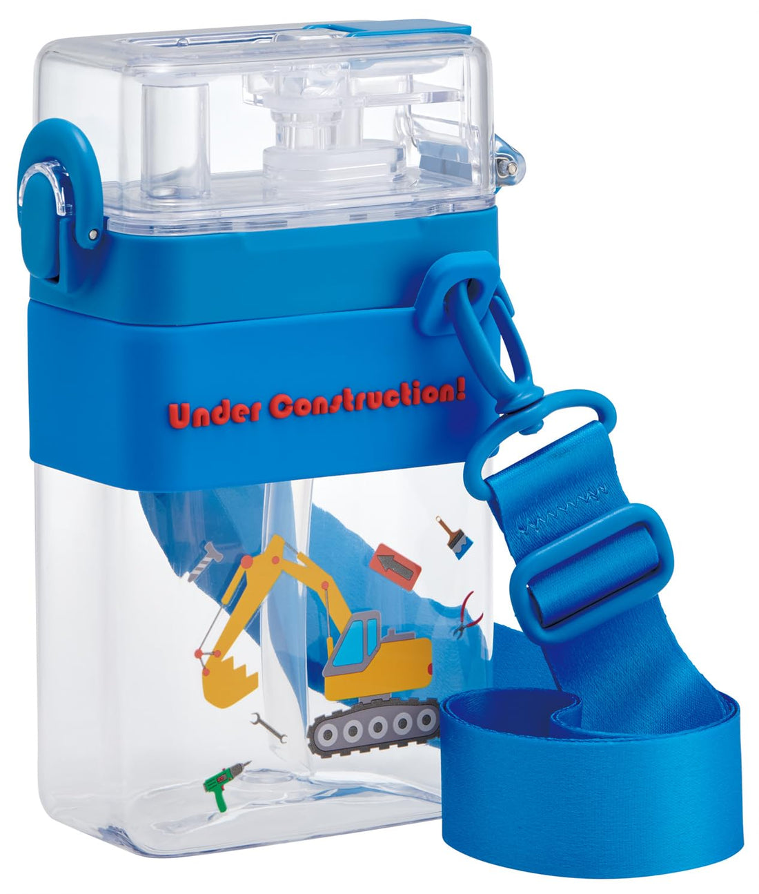 Skater Square 2WAY Bottle 600ml with Straw and Shoulder Strap