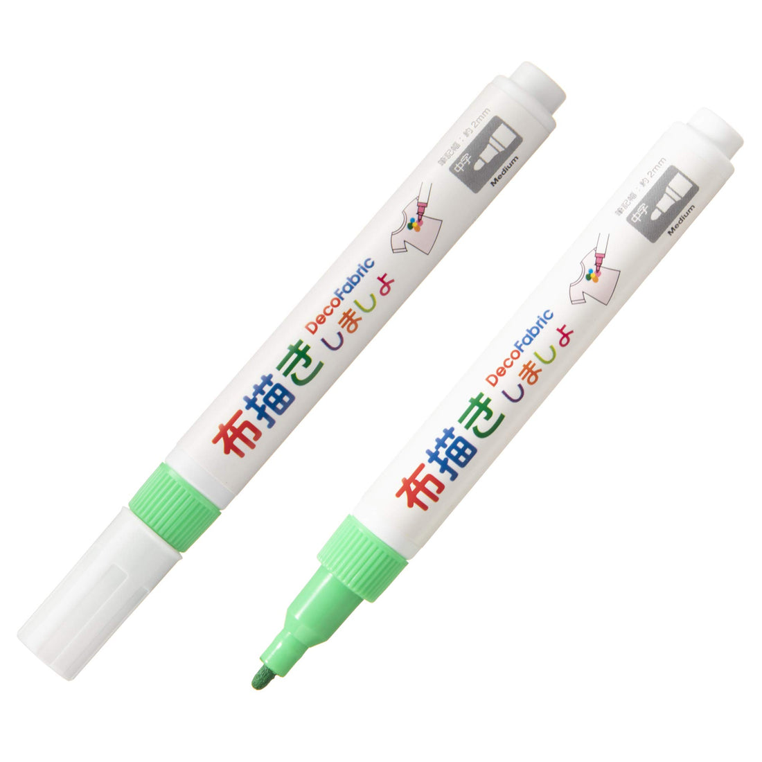 MARVY Fabric Markers Set Light Green 2-Pack for Creative Projects