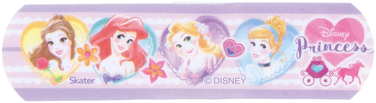 Skater Waterproof Bandages for Kids L Size 20 Count Disney Princess