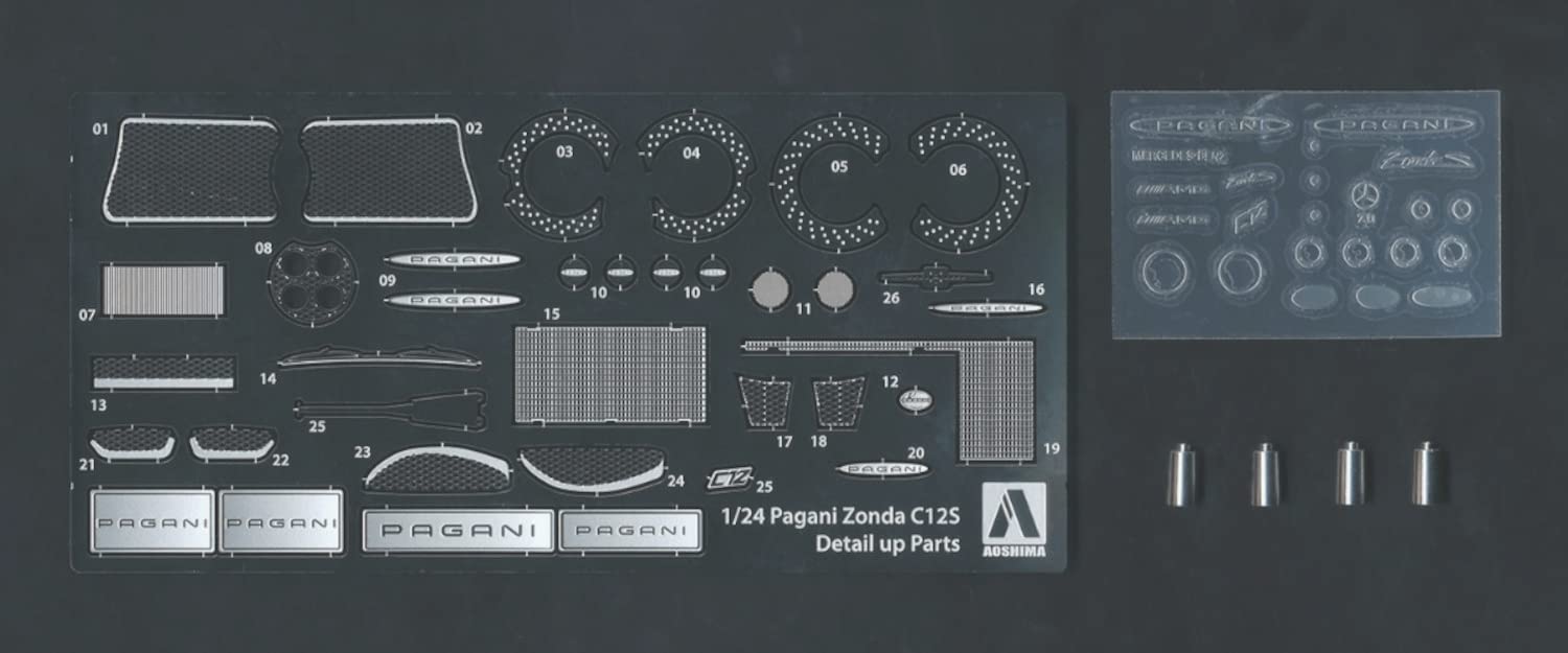 AOSHIMA 1/24 Scale Model Detail Parts Set for Pagani Zonda C12S