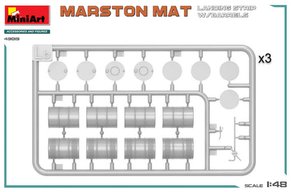 Miniart 1/48 Martson Mat Landing Strip Model with 12 Oil Cans