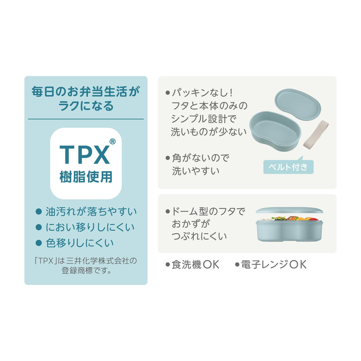 THERMOS Fresh Lunch Box 570ml Simple Design for Easy Cleaning