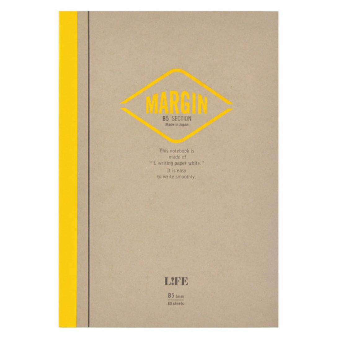 Life MARGIN B5 Yellow Notebook N700, 80 Sheets