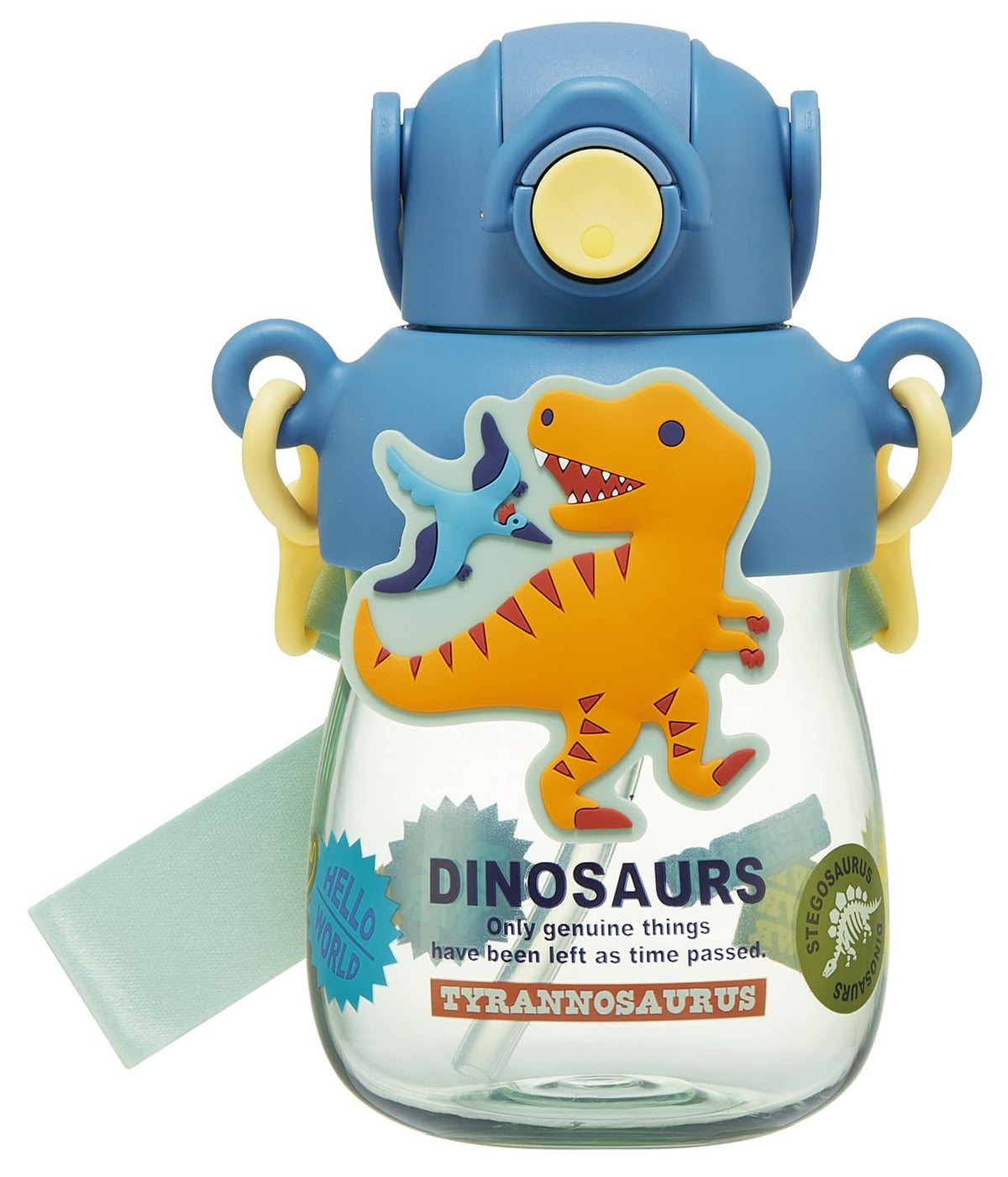 Skater Straw Bottle with Rubber Mascot 650ml for Kids