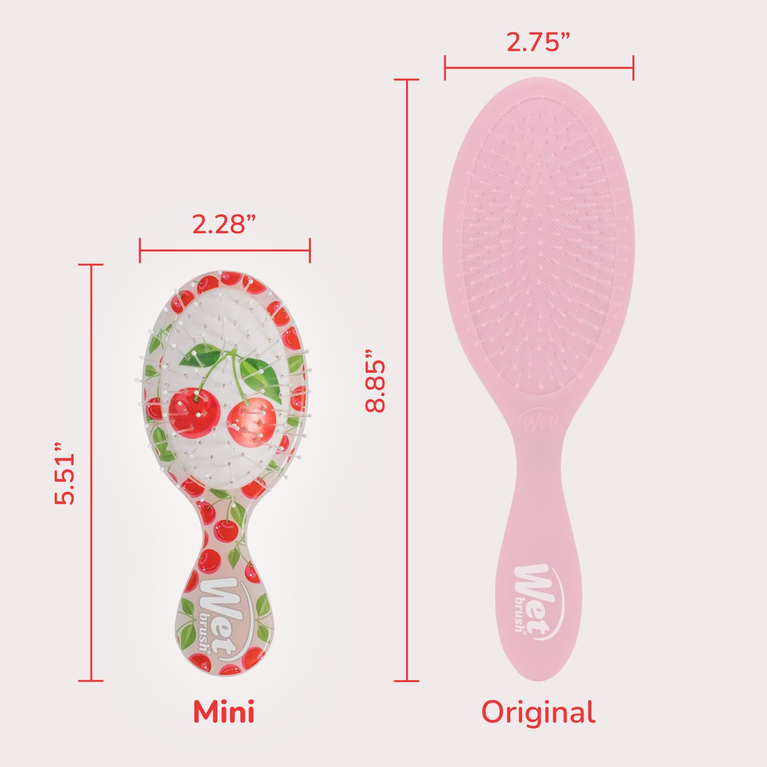Wet Brush Mini Detangler Tutti Frutti Cherry for Effortless Styling