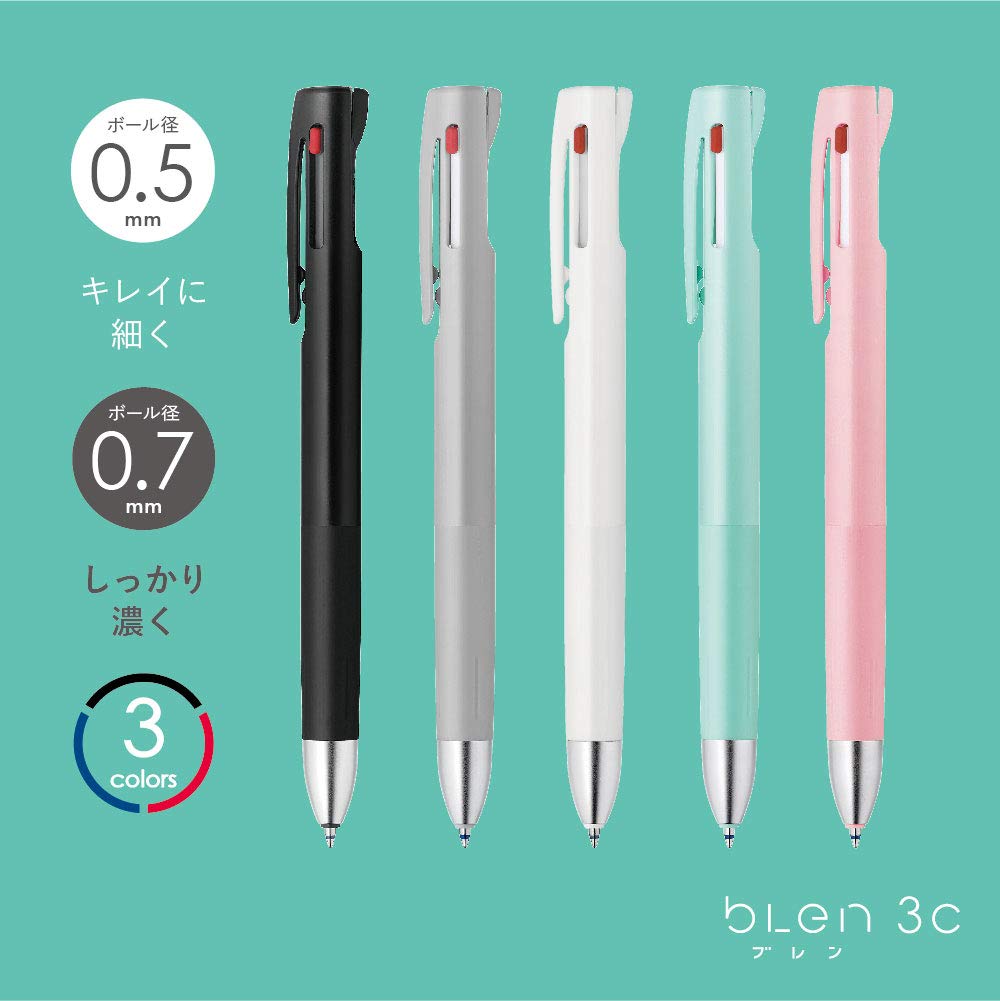 Zebra 3-Color Ballpoint Pen Blen 3C 0.7mm Pink