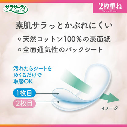 Sarasa-Ti Fragrance-Free Panty Liners 72 Count for Daily Comfort