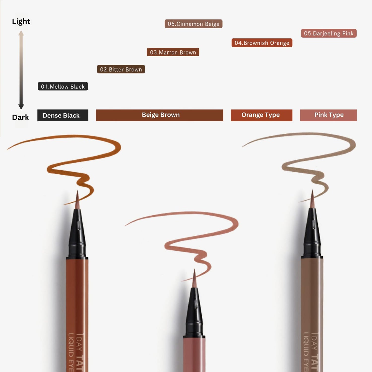 K-Palette 1DAY TATTOO Liquid Eyeliner Cinnamon Beige 0.67ml