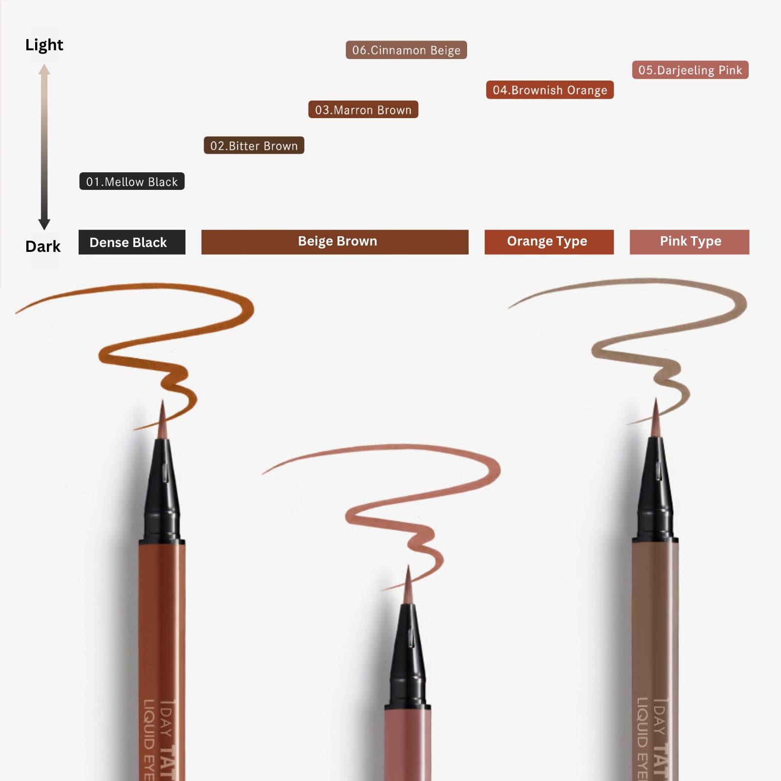 K-Palette 1DAY TATTOO Liquid Eyeliner Cinnamon Beige 0.67ml