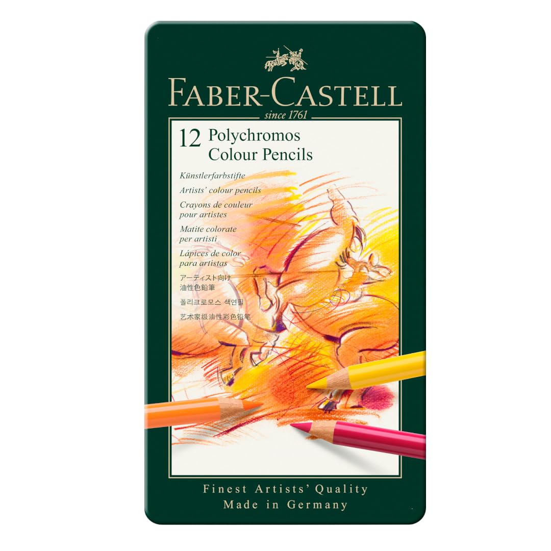 Faber-Castell Polychromos Colored Pencils Set of 12 in Tin
