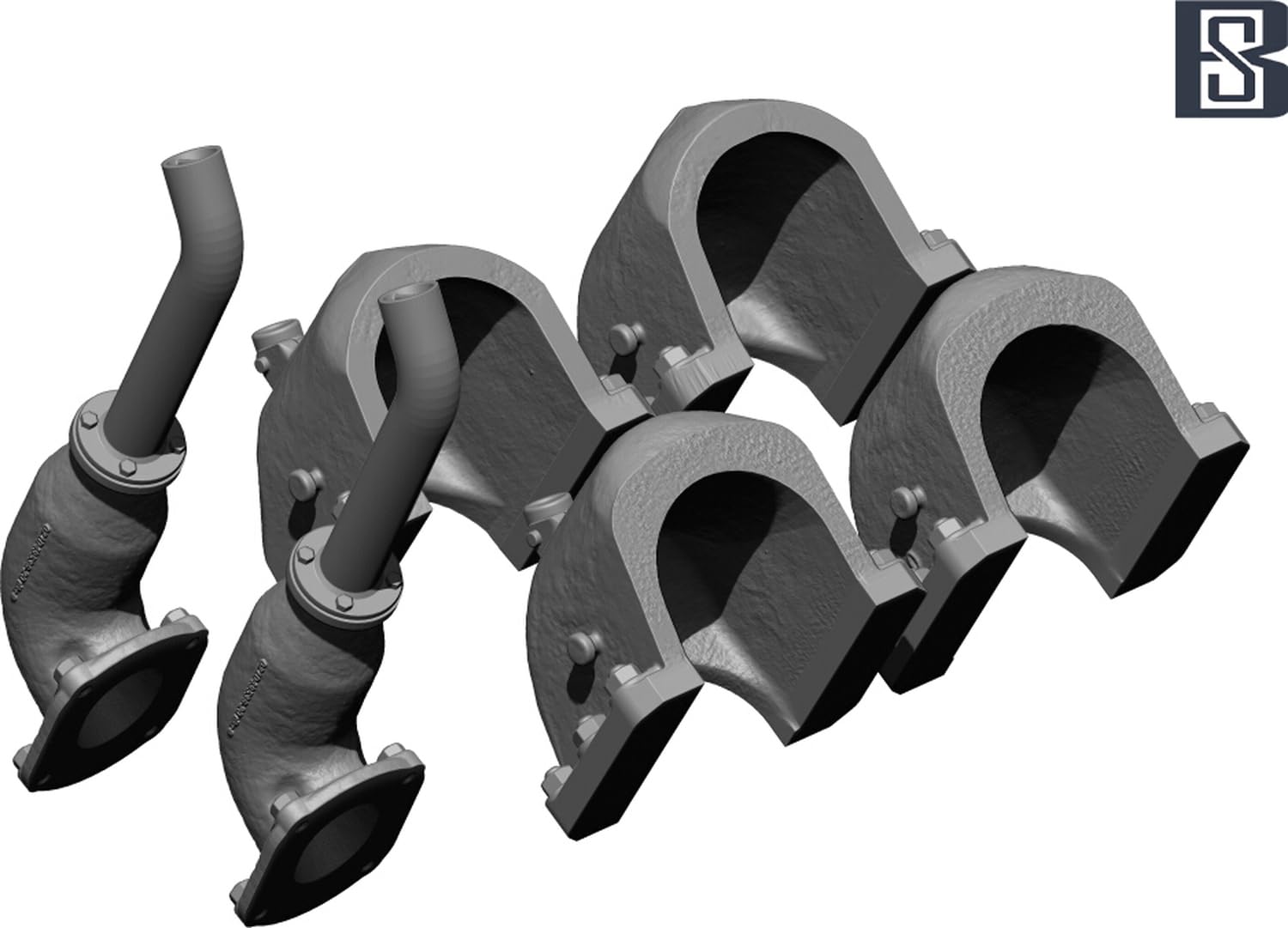 BSK Model 1/35 WWII German King Tiger and Jagdtiger Exhaust and Armor Cover Set