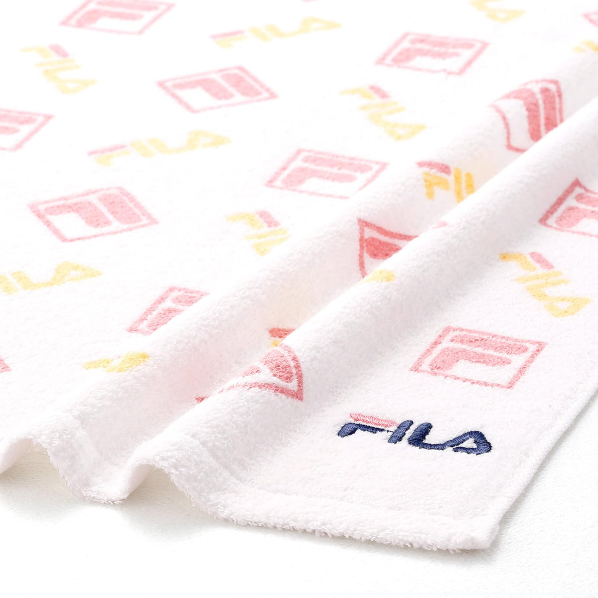 FILA Logo Mix Face Towel Pink for Sports and Gym 34x75cm
