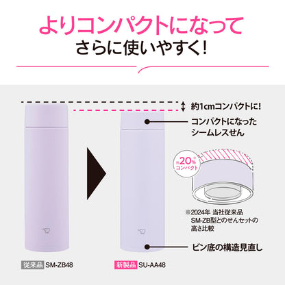ZOJIRUSHI 480ml Vacuum Insulated Bottle with Seamless Cap