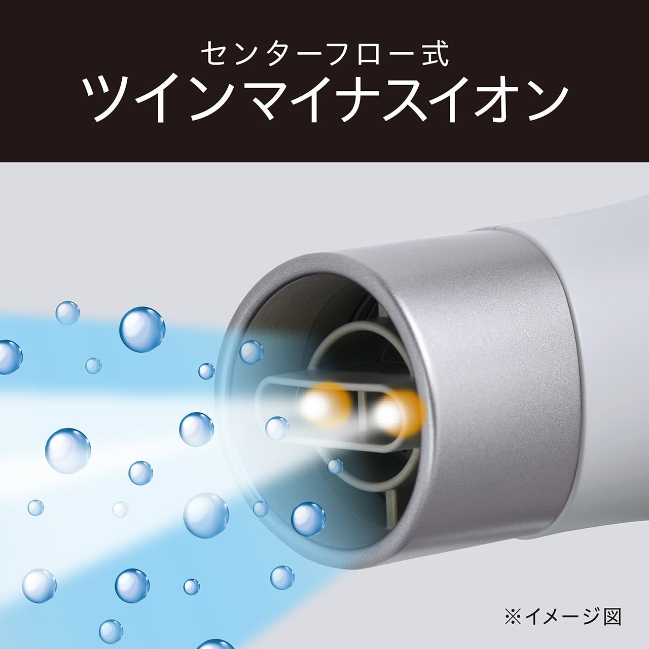 Koizumi Hair Dryer with Twin Negative Ions Compact Lightweight Gray