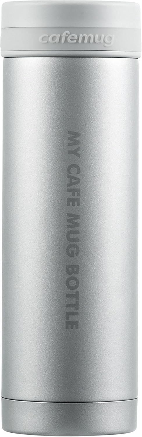 Pearl Metal My Cafe Mug Stainless Steel Bottle, Slim Type, Matte Silver 300ml