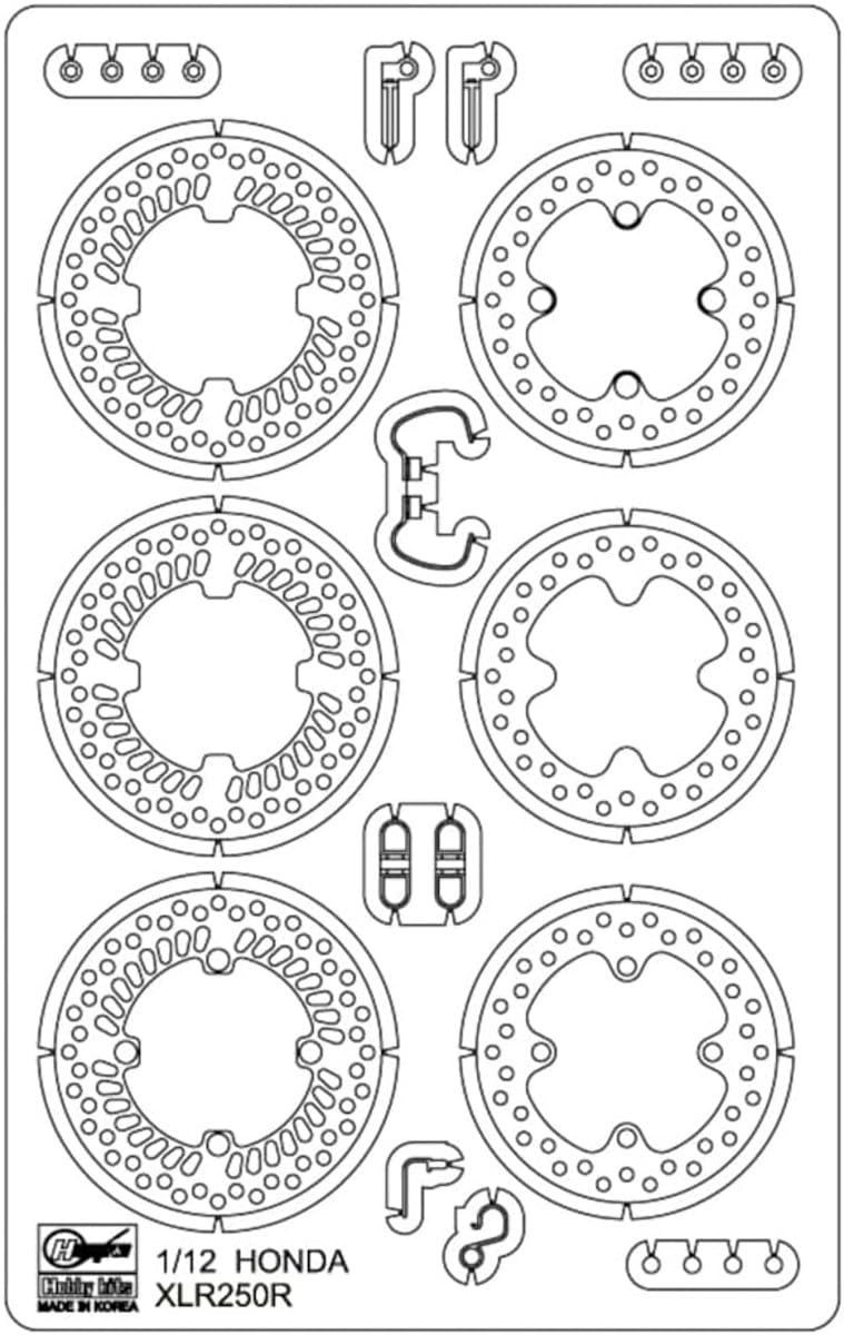 Hasegawa 1/12 Honda XLR250R XLR BAJA Etched Parts for Model Kits