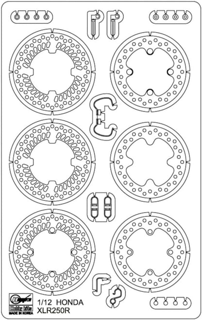 Hasegawa 1/12 Honda XLR250R XLR BAJA Etched Parts for Model Kits