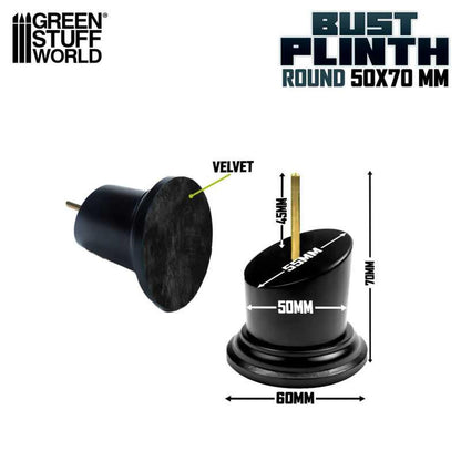Green Stuff World Round Display Base for Bust Models 5cm Black