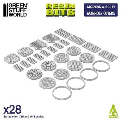 Green Stuff World 1/48 Scale 3D Printed Manhole Cover Kit