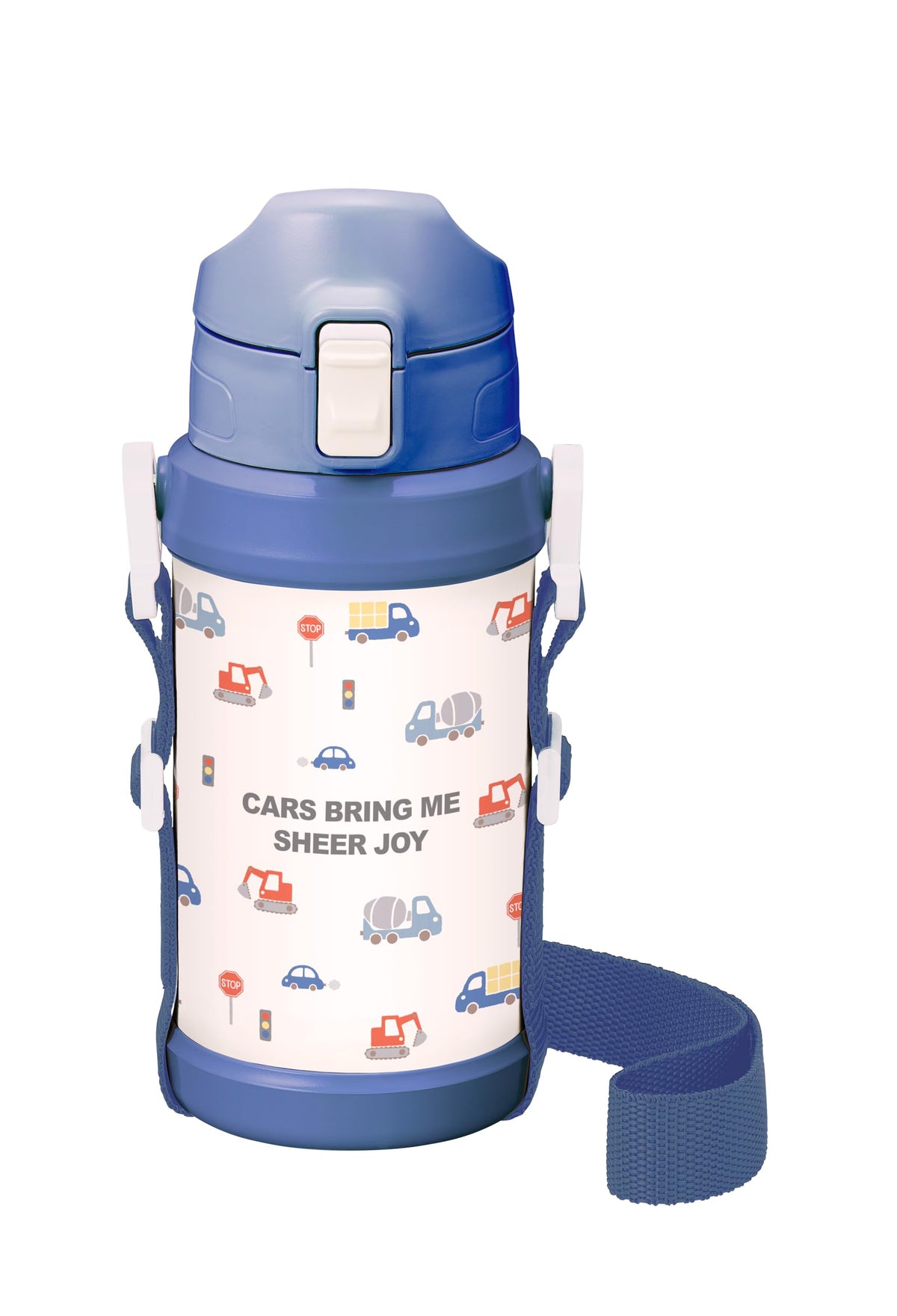 OSK Kids Water Bottle 600ml Blue with Shoulder Strap