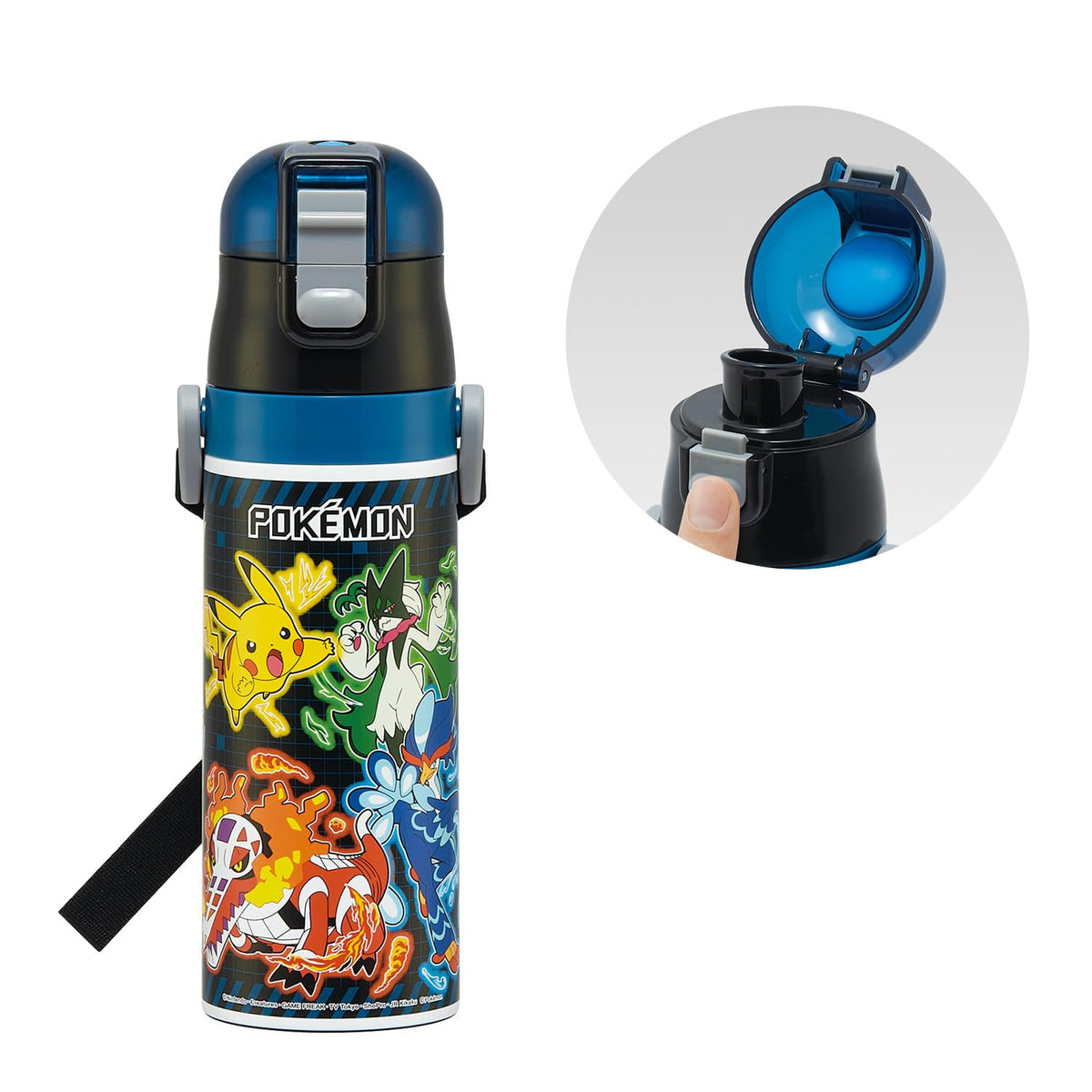Skater Kids Water Bottle 470ml with Pokemon Design for Boys