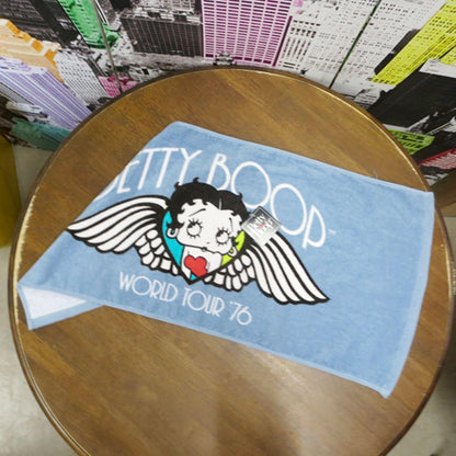 Inukaitaoru Betty Boop Face Towel Wing Blue for Gentle Drying