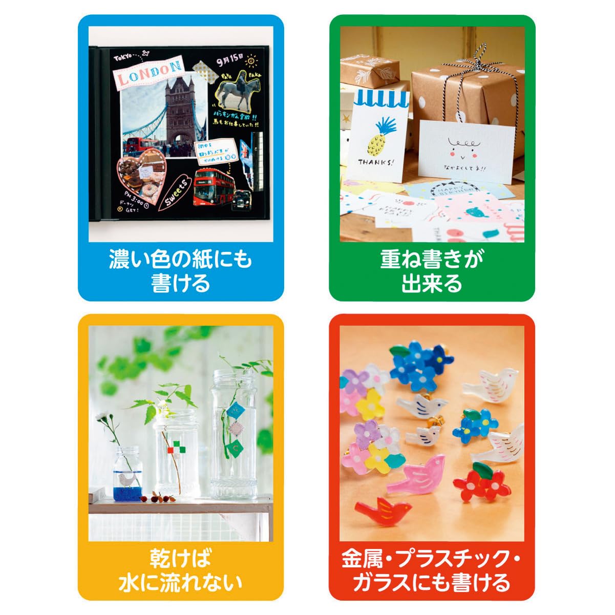 uni Water-Based Marker Posca Medium Tip 7 Colors Set