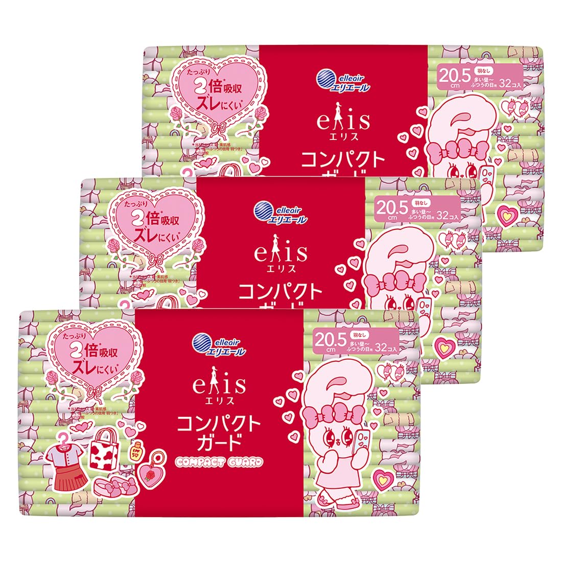 Ellis Compact Guard Absorbent Pads 20.5cm 96 Count