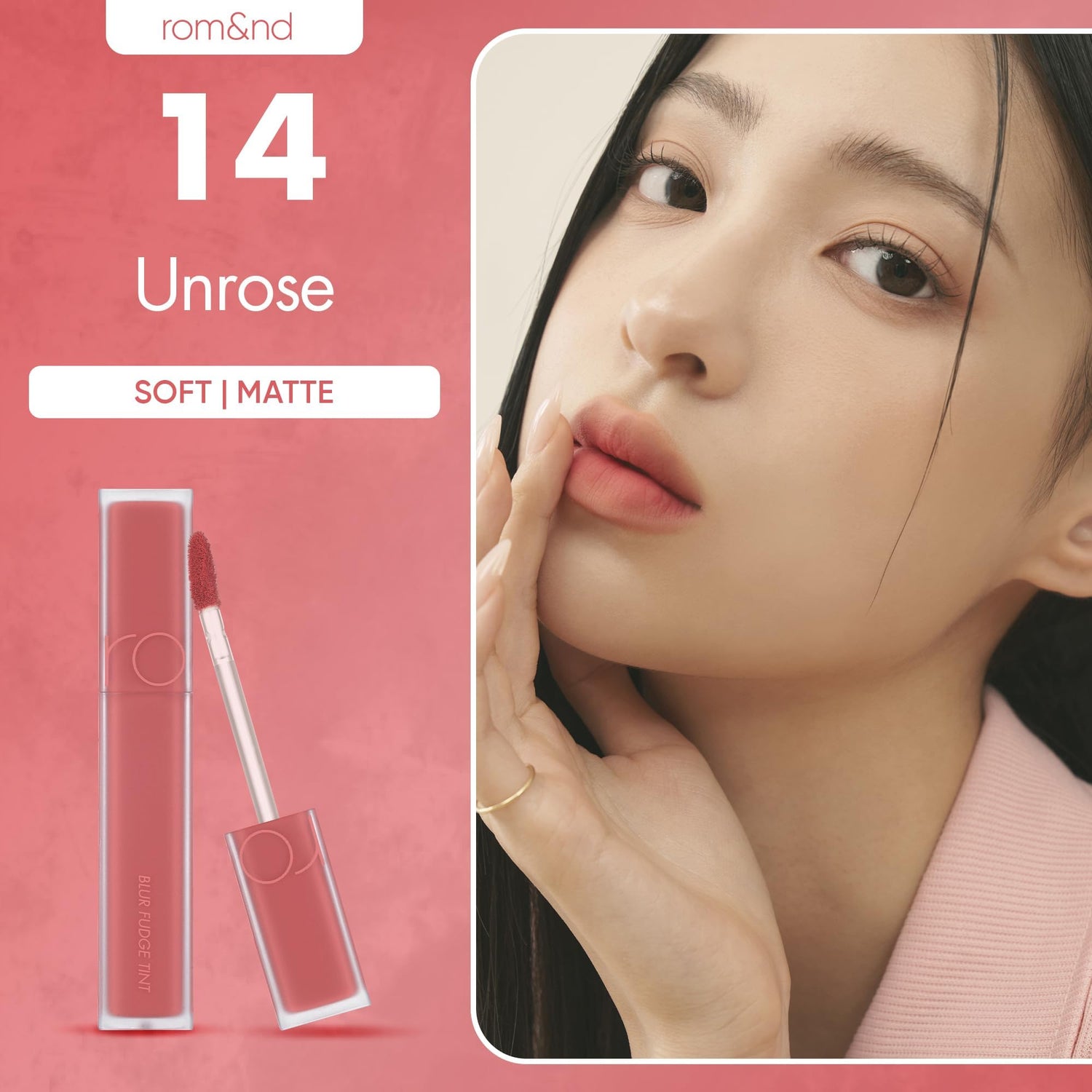 rom&amp;nd BLUR FUDGE TINT 14 UNROSE Lightweight Lip Tint