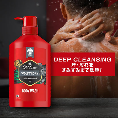 Old Spice Wolfthorn Body Wash Pump 440ml for Refreshing Clean