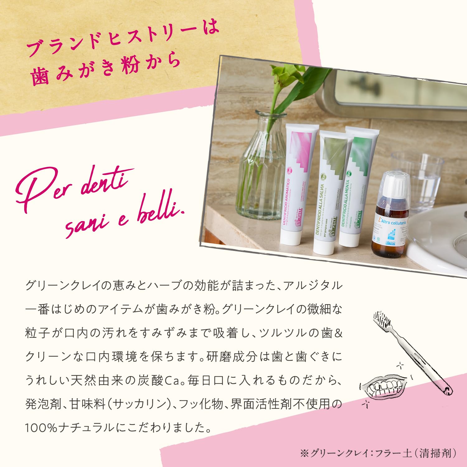 ARGITAL Green Clay Toothpaste Aromatic 75ml