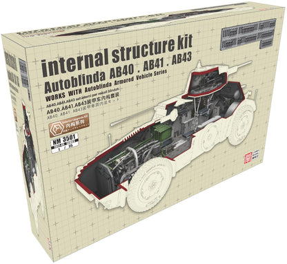 Lanmo Model 1/35 Interior Set for Italian Outbrinda AB40/41/43 Scale Model