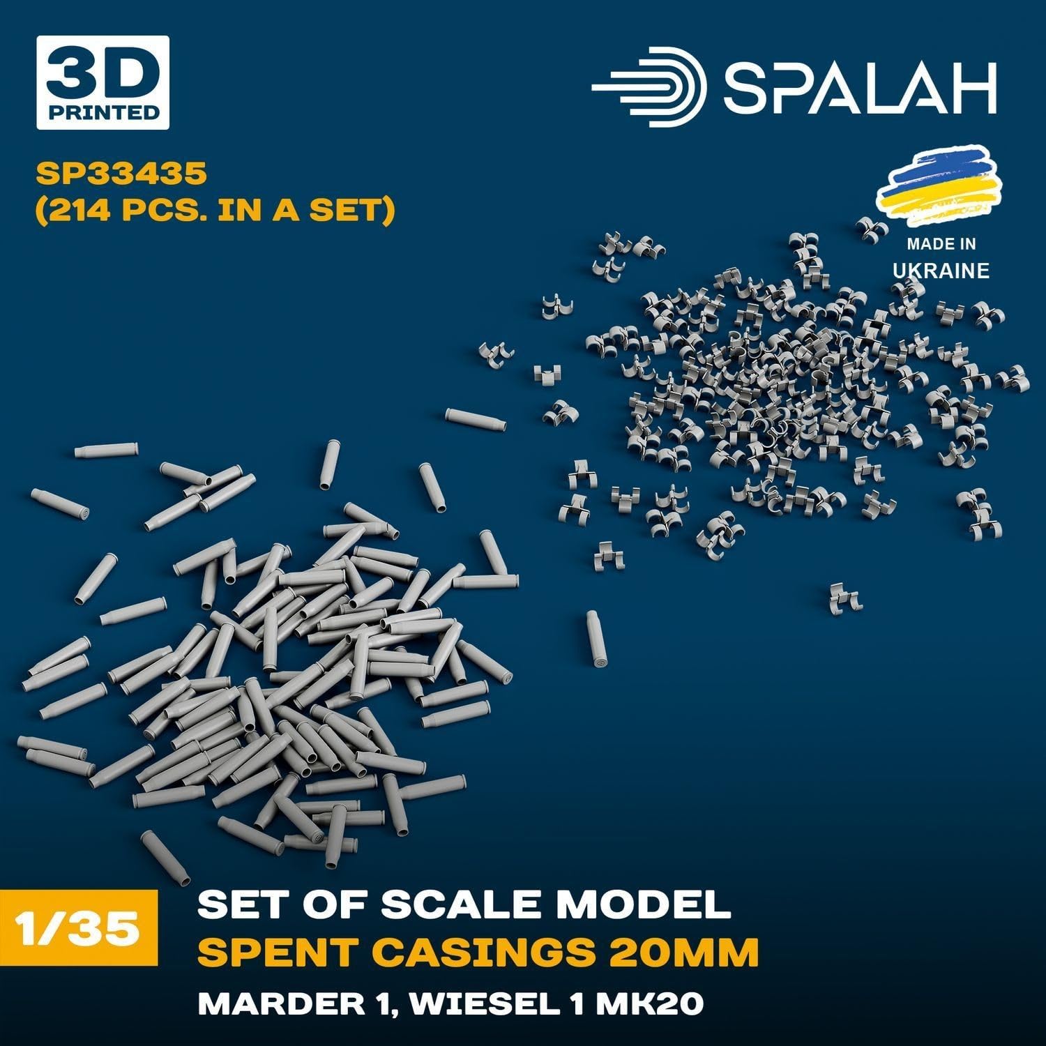 Spalah 1/35 NATO 20mm Shell Casings &amp; Belt Links 214 Pieces