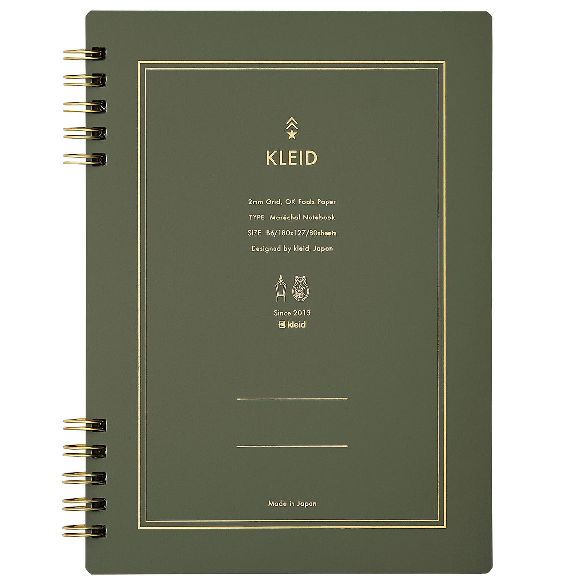 Kleid Notebooks B6 Olive 2mm Grid Paper for Creative Notes
