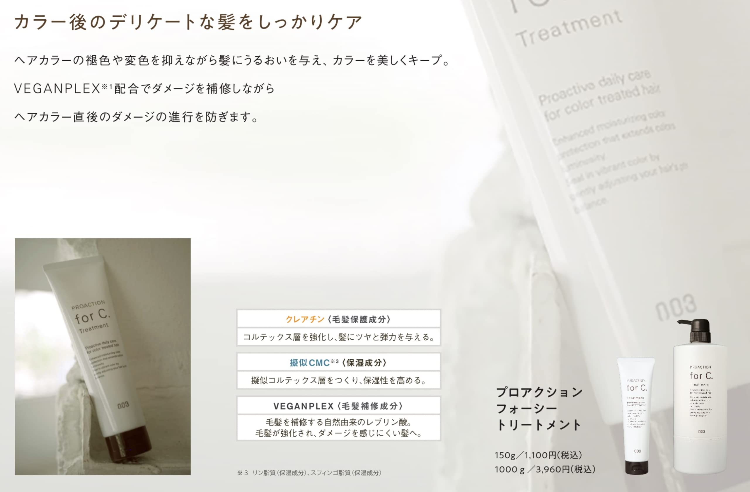 PROACTION for C Four-C Treatment 1000g for Hydration and Shine