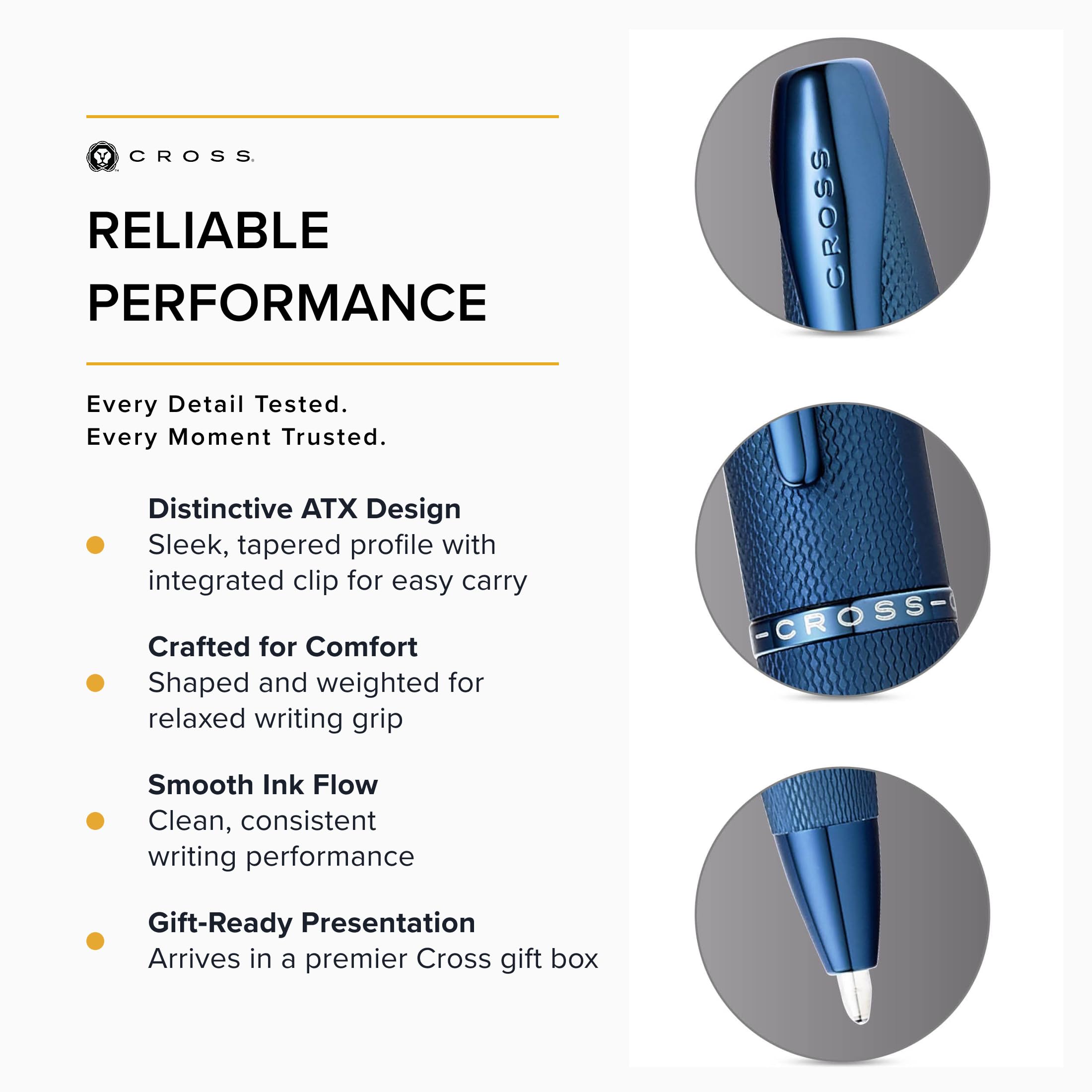 CROSS Ballpoint Pen Oil-Based ATX Dark Blue Stylish Writing Tool