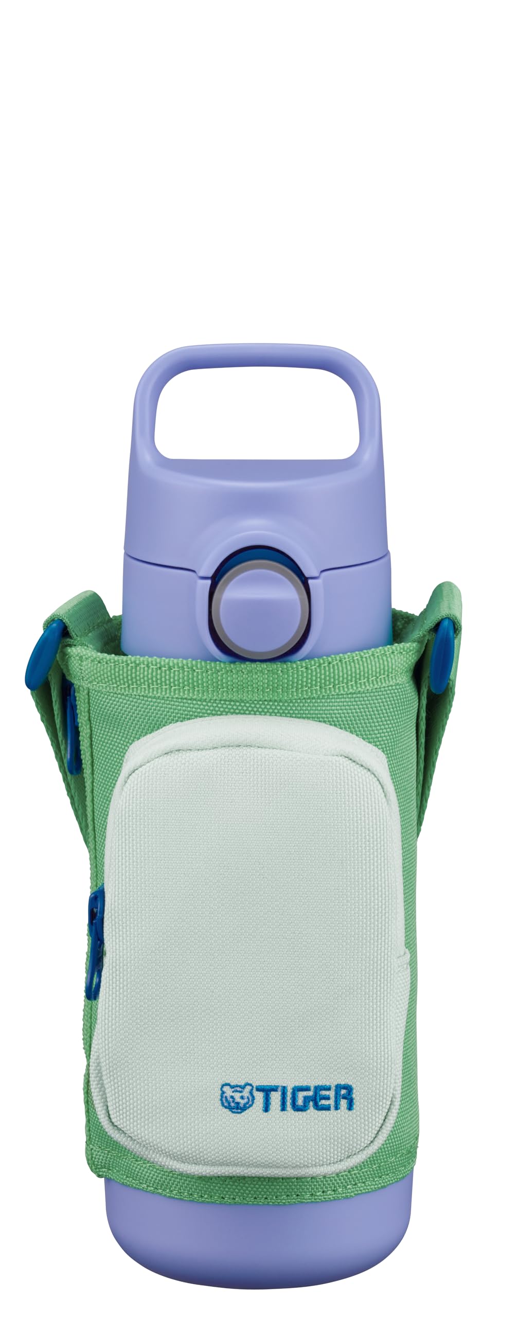 TIGER Stainless Steel Water Bottle One-Push 2WAY Cup with Handle, Insulated, Dishwasher Safe, Lagoon Blue 500ml