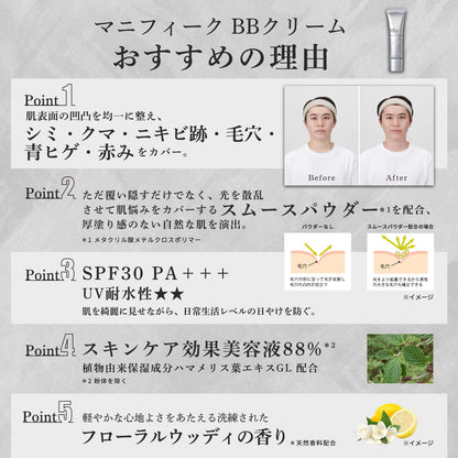 Magnifique BB Cream for Men Light Beige 30g Natural Finish