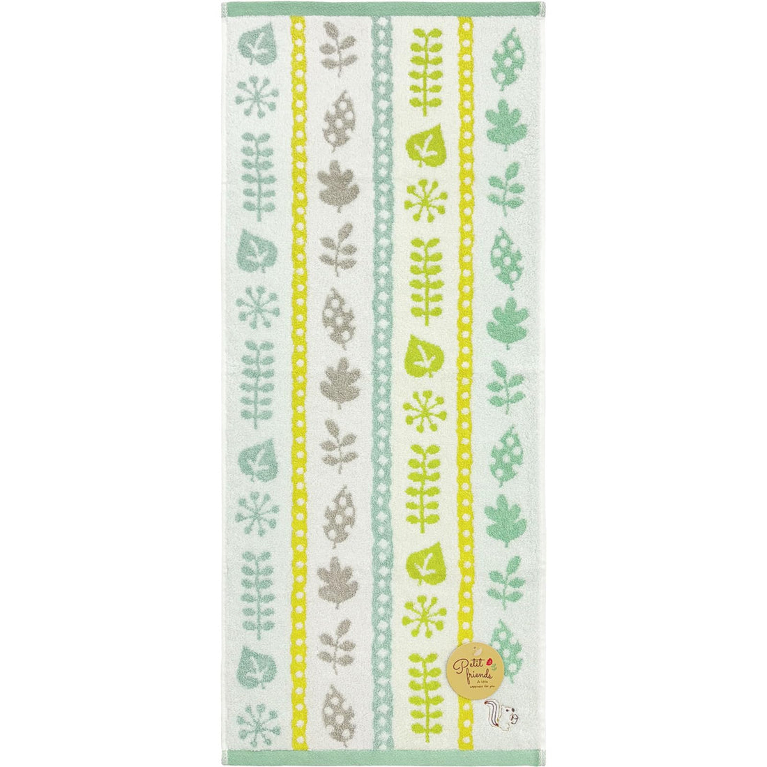 Hayashi Petit Grass Squirrel Face Towel, Approx. 34 × 80 cm